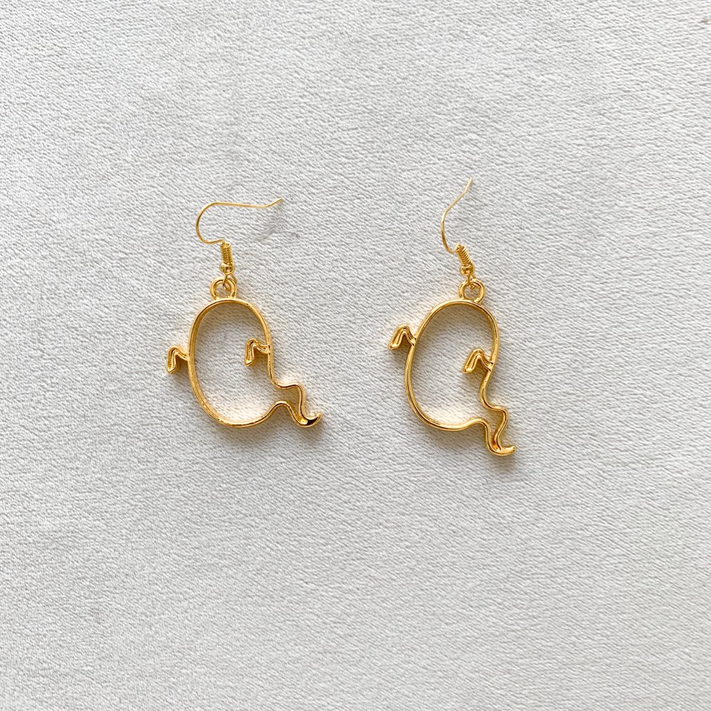 Gold Ghost Earrings 15$